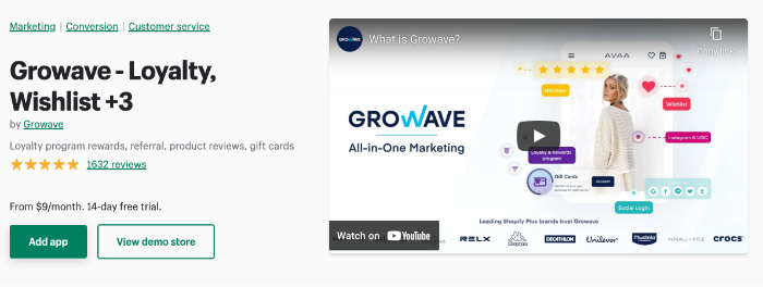 Growave ‑ Loyalty, Wishlist +3